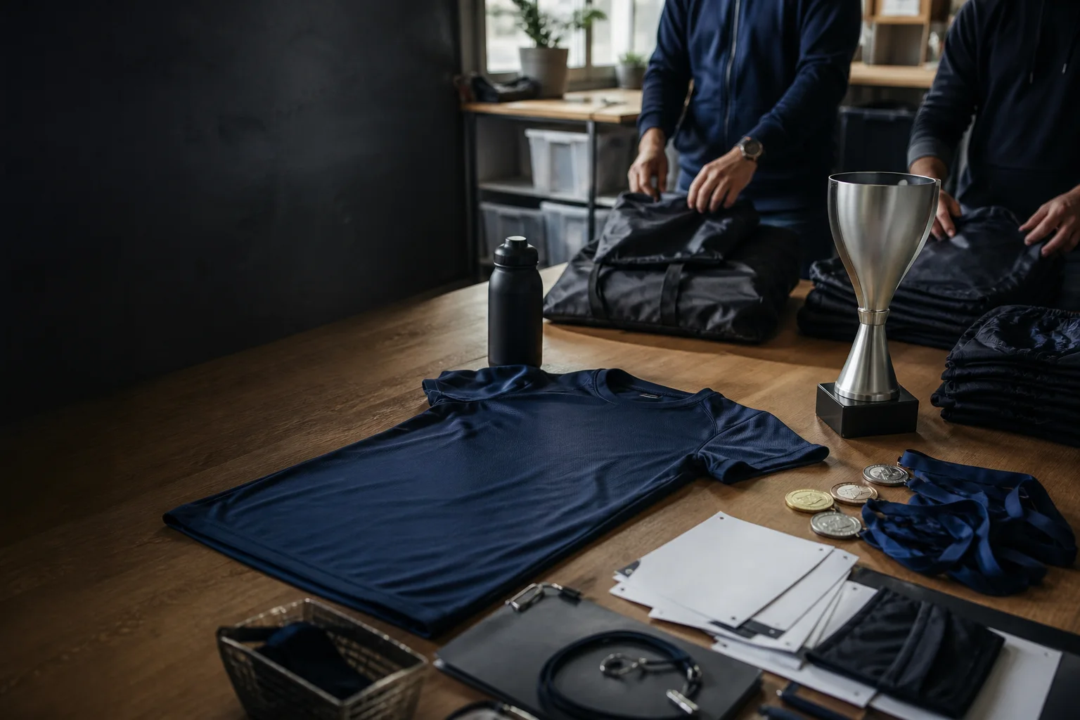 Préparation de textile, accessoires et récompenses sportifs
